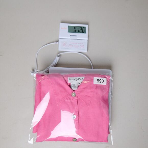 Vtg Bloomingdale's Shirt Women's L 100% Linen Lagenlook Resort Coastal Vacation - Picture 6 of 6